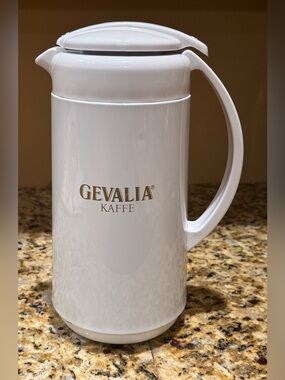 Vintage Gevalia Kaffe White Thermal Coffee/ Tea Carafe: RARE: Clean